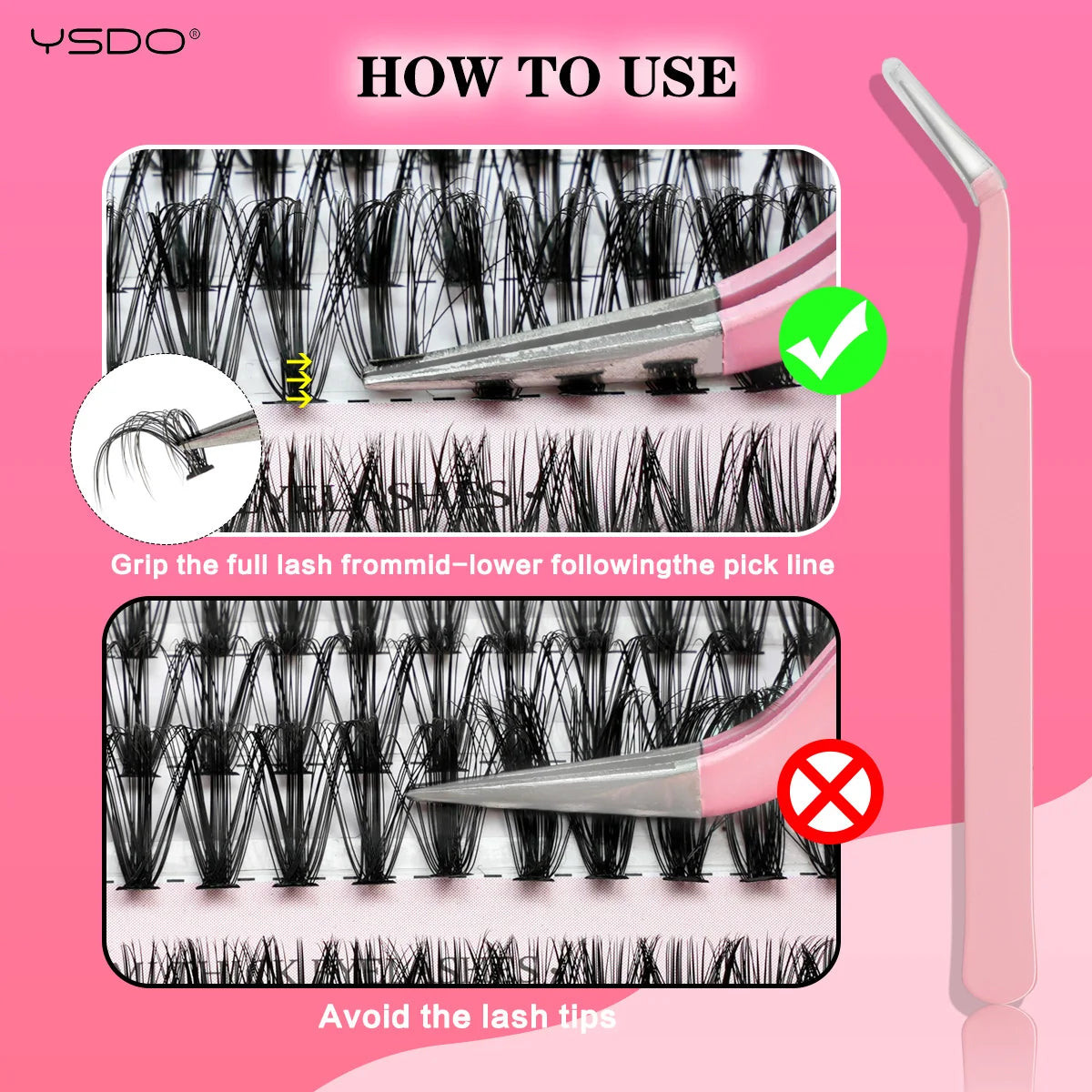 Fake Eyelashe Clusters Lash Bond and Seal Makeup Tools Mix DIY Lower Lashes Extension Kit Tweezers Waterproof False Lashes Set