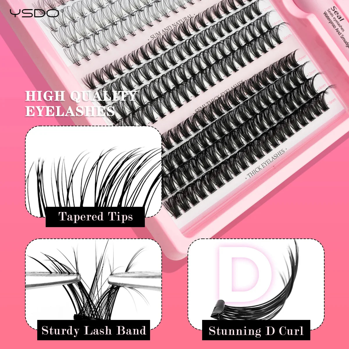 Fake Eyelashe Clusters Lash Bond and Seal Makeup Tools Mix DIY Lower Lashes Extension Kit Tweezers Waterproof False Lashes Set