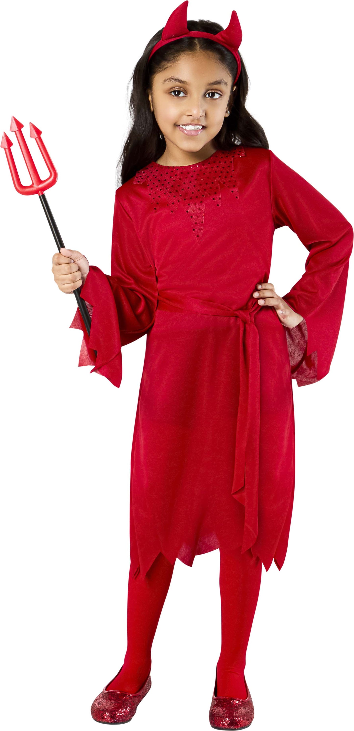 Red Devil Dress, Halloween Costume for Children, Girls Size M (7/8), by