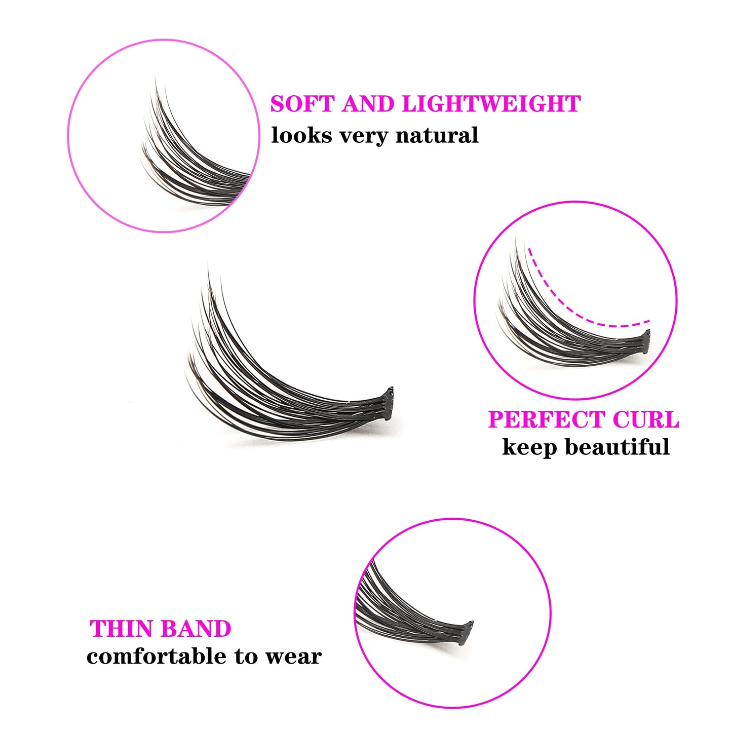 30d/40d/80d Fake Eyelashes 200 Clusters 0.05mmD Curl 8-16mm Mixed Natural Eyelash Extension 3D Russian Volume Personal Eyelash